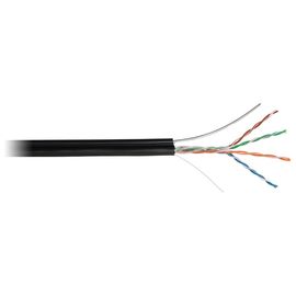EC-UU004-5E-PE-SW-BK кабель NETLAN U/UTP 4 пары, Кат.5е, внешний с тросом, черный (305 м /бухта)