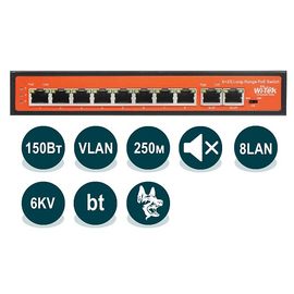 WI-PS210G коммутатор неуправляемый Wi-Tek PoE