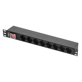 TLK-RSC08-MTF-01-BK блок электрических розеток 19", 10 А.