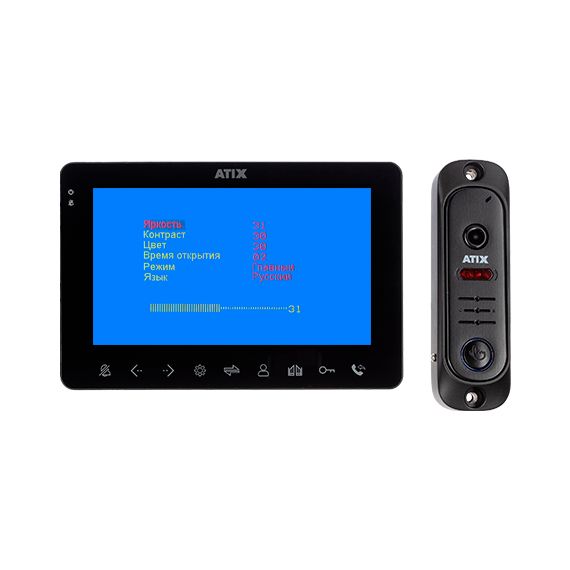 Комплект видеодомофона ATIX AT-I-K710C/T Black в Кемерово! Цена 11 277₽
