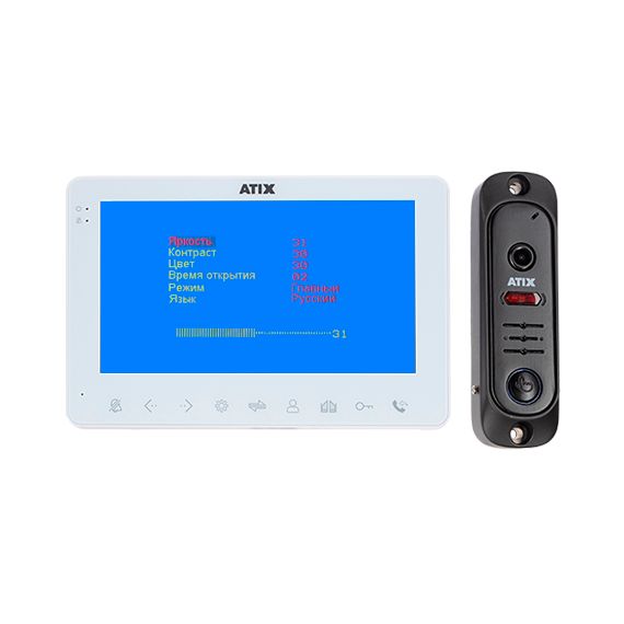 Комплект видеодомофона ATIX AT-I-K710C/T White в Кемерово! Цена 11 277₽