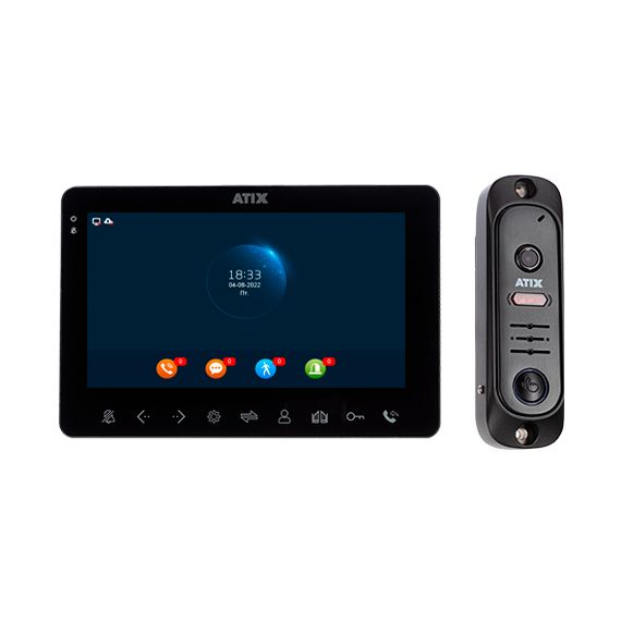 Комплект видеодомофона ATIX AT-I-K711C/T Black в Кемерово! Цена 13 990₽
