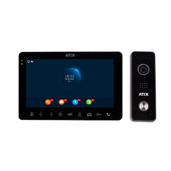 Комплект видеодомофона ATIX AT-I-K711F/T Black в Кемерово! Цена 15 435₽
