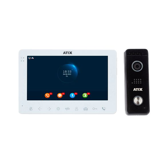 Комплект видеодомофона ATIX AT-I-K711F/T White в Кемерово! Цена 15 435₽