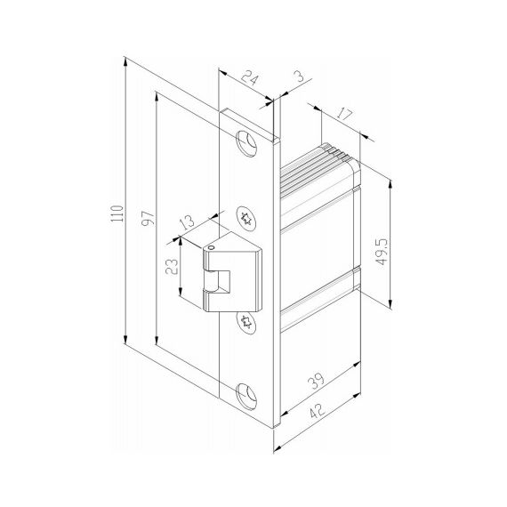 ST-SL120DL ответная часть для электромеханических защелок SmartecST-SL120DL ответная часть для электромеханических защелок Smartec[image_num]