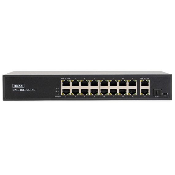 SKAT PoE-16E-2G-1S коммутатор сетевой 19 портовыйSKAT PoE-16E-2G-1S коммутатор сетевой 19 портовый[image_num]