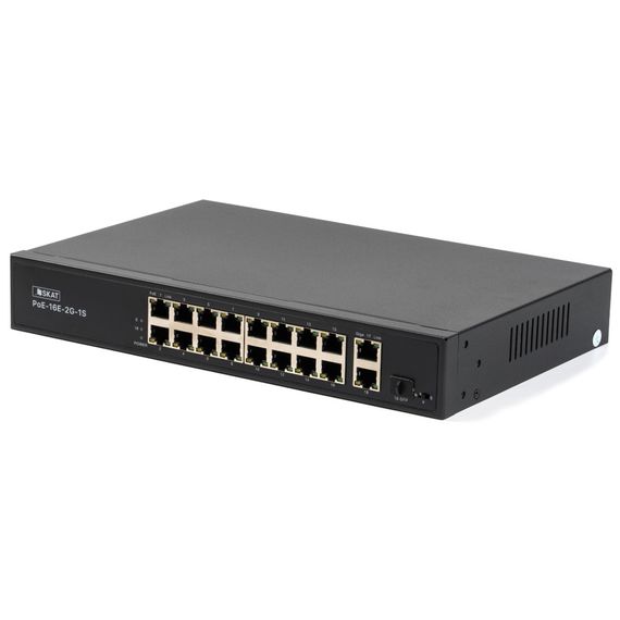 SKAT PoE-16E-2G-1S коммутатор сетевой 19 портовый