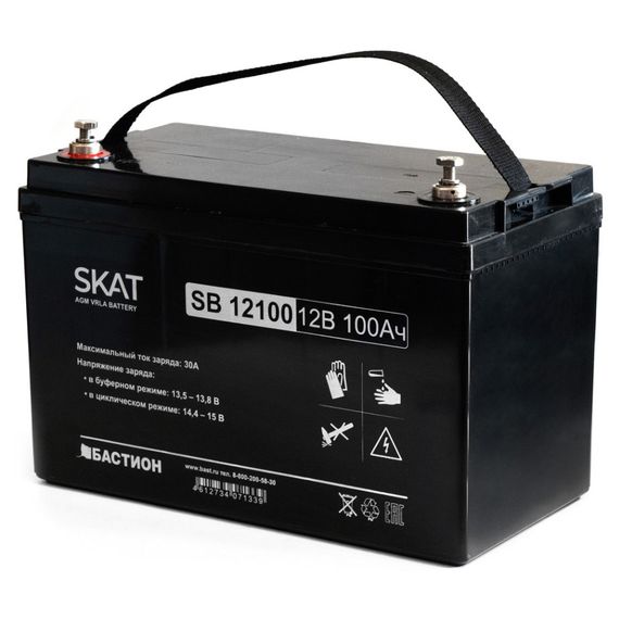 SKAT SB 12100 АКБ свинцово-кислотная тип AGM БастионSKAT SB 12100 АКБ свинцово-кислотная тип AGM Бастион[image_num]