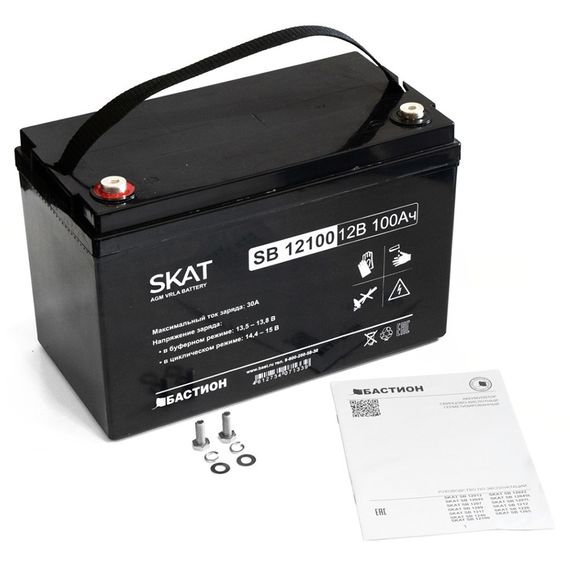 SKAT SB 12100 АКБ свинцово-кислотная тип AGM БастионSKAT SB 12100 АКБ свинцово-кислотная тип AGM Бастион[image_num]