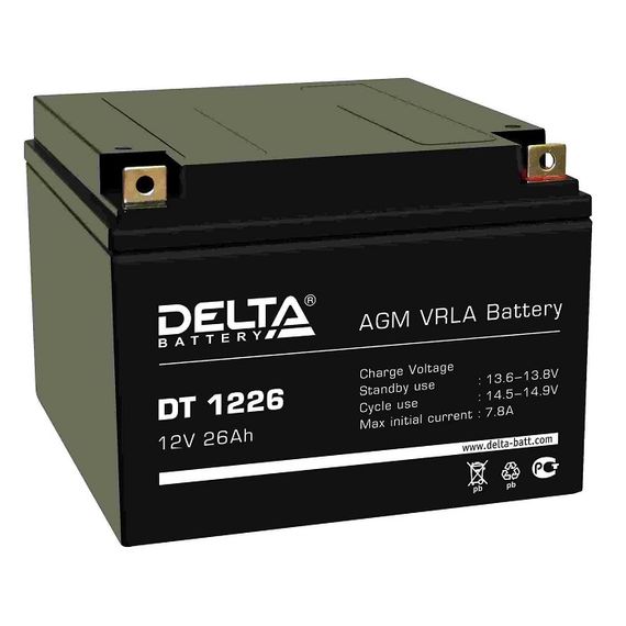 Аккумулятор Delta DT 1226 (12В/26Ач)