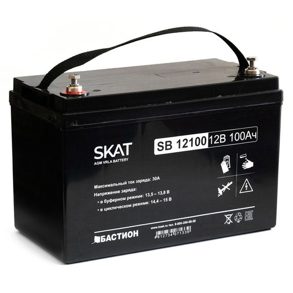 SKAT SB 12100 АКБ свинцово-кислотная тип AGM Бастион