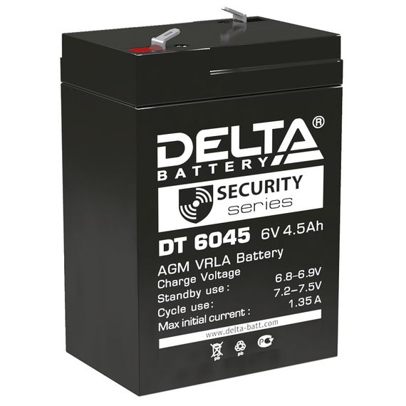 Аккумулятор свинцово-кислотный Delta DT 6045 (6V, 4.5A)