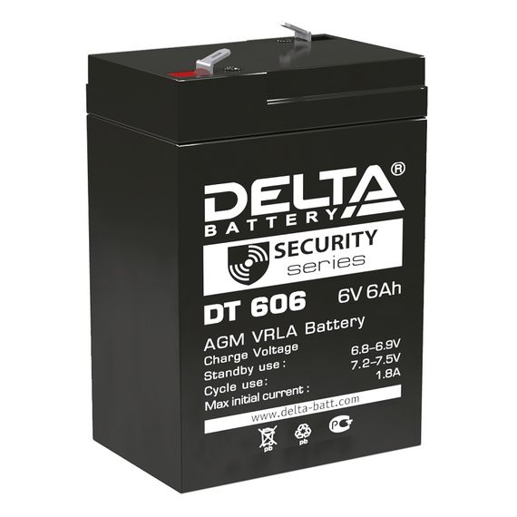 Аккумулятор свинцово-кислотный Delta DT 606 (6V, 6A)